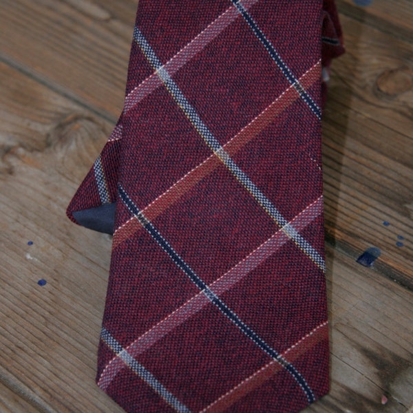 Scotland vintage necktie lambswool diagonal plaid Cambridge Classic