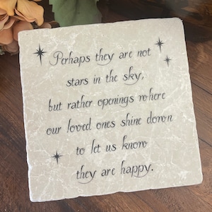 Perhaps they are not stars in the sky. Design with stars. Sympathy gift Memorial gift. Remembrance Marble plaque Inuit Legend