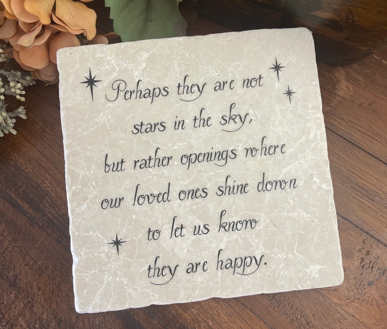 Perhaps they are not stars in the sky. Design with stars. Sympathy gift Memorial gift. Remembrance Marble plaque Inuit Legend image 1