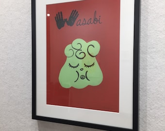 wasabi giclee print on water color paper sushi