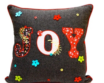 One Patina Joy vierkant kussen, katoenen kussen, kussen met lovertjes, sierkussen, hoes en inzetstuk, decoratief kussen, huwelijkscadeau, woondecoratie