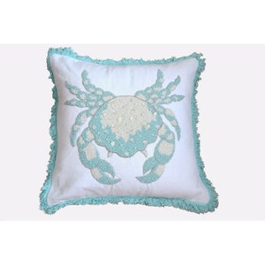 Tosha Crab Cotton Throw Pillow, Crab Pillow, Cushion Covers, Stuffed Crab, Housewarming Gifts, Crab Decor, Beach Crab Pillow, Home Decor
