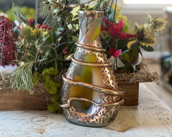 Uniek vintage Roemeens Romblast handgeblazen kunstglas.