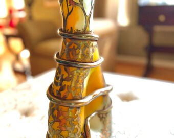 Vintage Roemeense Romblast Hand geblazen Art Glas.