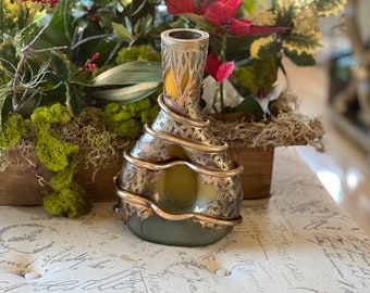 Uniek vintage Roemeens Romblast handgeblazen kunstglas.