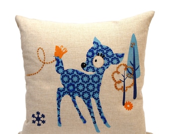 Sierkussen ree: 100% katoenen decoratieve vierkante kussensloop en inzetstuk