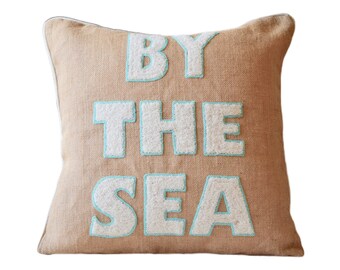 Jute stranddagkussen: katoenen sierkussenhoes en inzetstuk