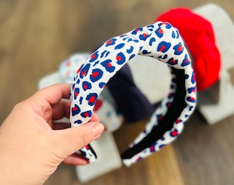 RWB Leopard Top Knot Headband