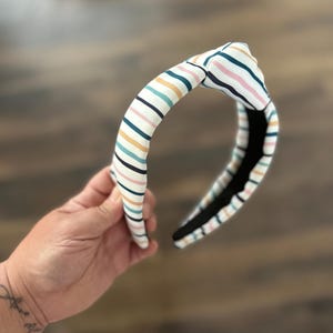 Striped Top Knot Headband: Jewel Toned Women&#39;s Hair Accessory