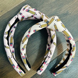 Pencil Print Knotted Headband - Kids Hair Accessory