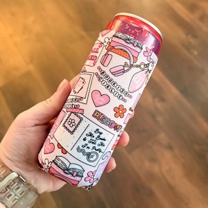 Book Themed Neoprene Drink Sleeve: Seltzer Can Cooler image 1