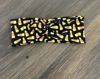 Candy Corn Knotted Headband | Women's Top Knot Headband