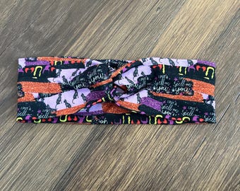 Sandersen Sister Top Knot Headband: Halloween Witch Spell