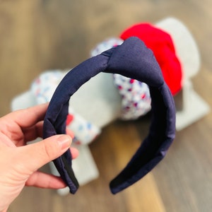 Navy Linen Top Knot | Knotted Headband | Gift for Her | Knot Headband | Women’s Headband