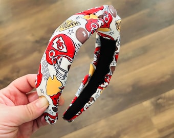 Chiefs Headband, Leopard KC Game Day Knotted Headband for  display picture 2