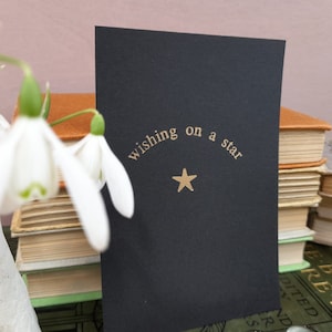 Wishing on a star art letterpress print star postcard