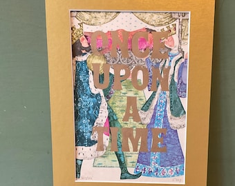 Once Upon a Time: letterpress fairytale print, book art.