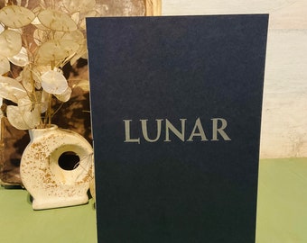 Lunar. Moon poems, haiku poetry,  handmade letterpress book.