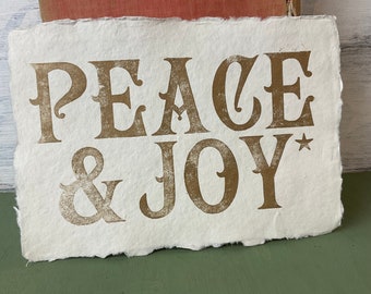 Peace and Joy letterpress print. Tai chi print.