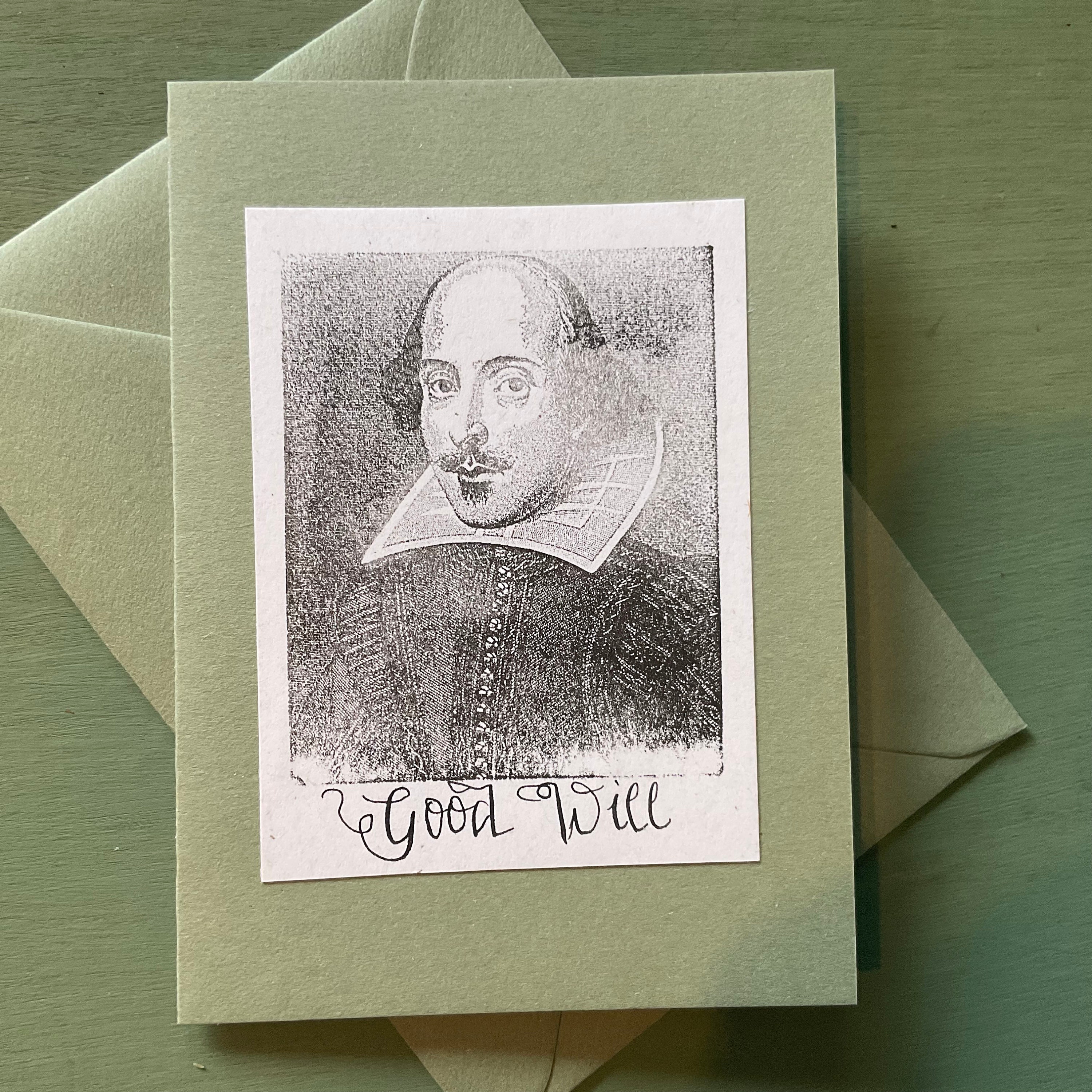 Shakespeare Library Card William Shakespeare Greeting Card: Letterpress and Calligraphy. - Etsy