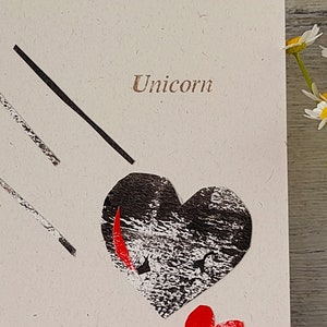 Unicorn haiku postcard, letterpress print, poetry gift image 3
