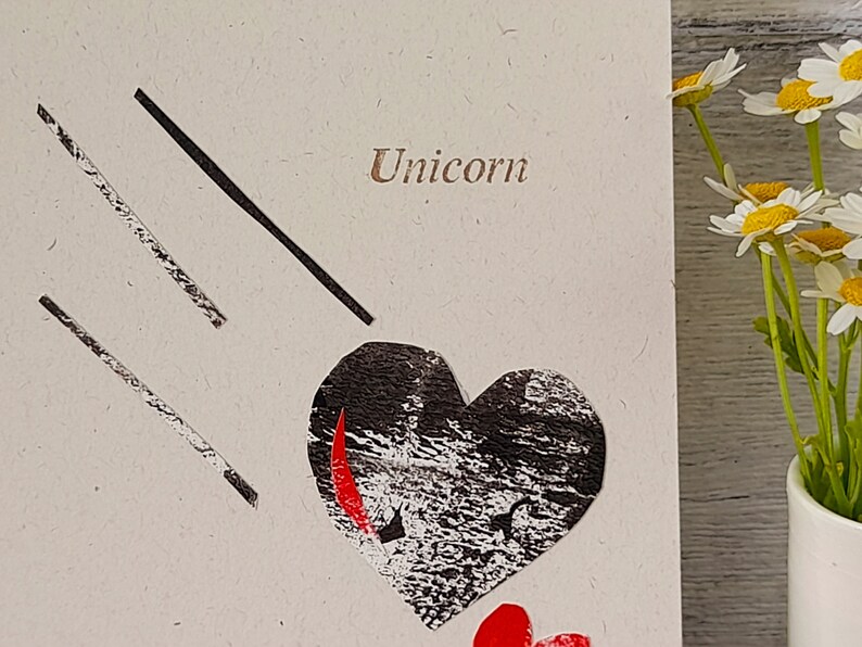 Unicorn haiku postcard, letterpress print, poetry gift image 3