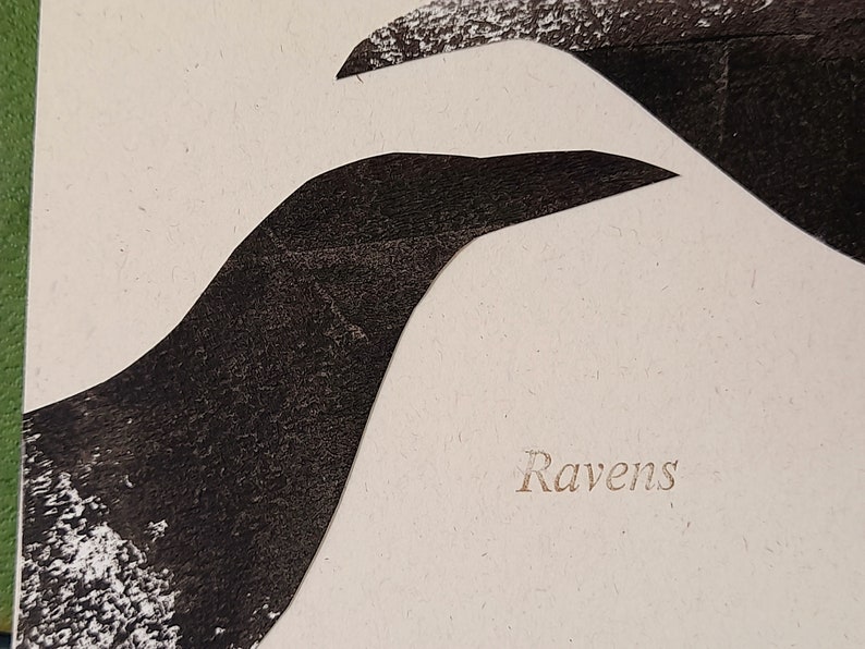 Huginn and Munnin haiku postcard, letterpress print, poetry gift, ravens, Norse mythology image 5