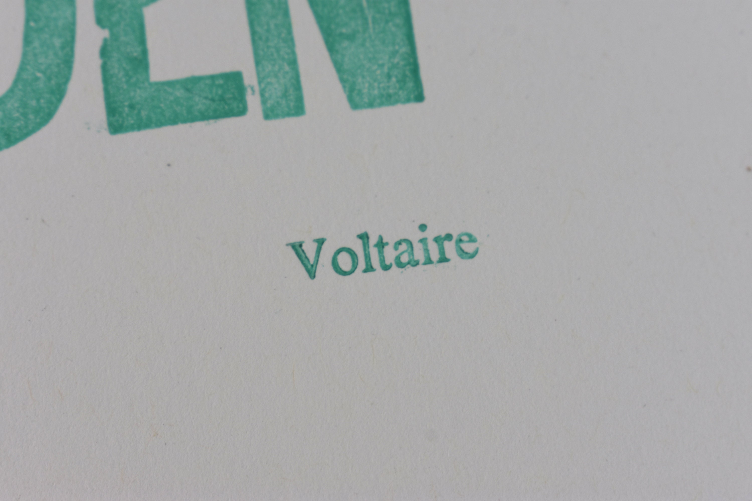 Voltaire citaat letterdrukdruk tuin citaatkaart Etsy