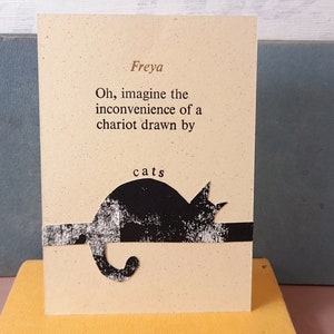 Freya cat haiku postcard, letterpress print, poetry gift image 5