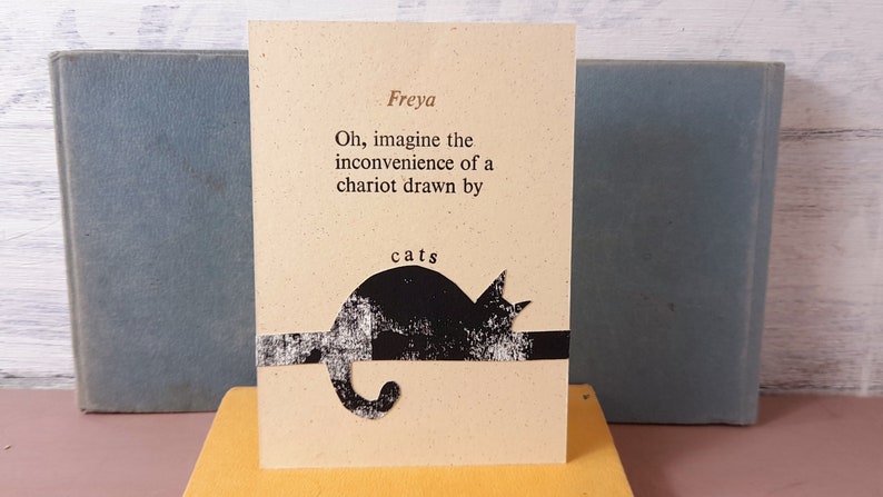 Freya cat haiku postcard, letterpress print, poetry gift image 5