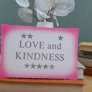 Love and kindness postcard art letterpress print
