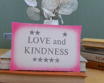 Love and kindness postcard art letterpress print