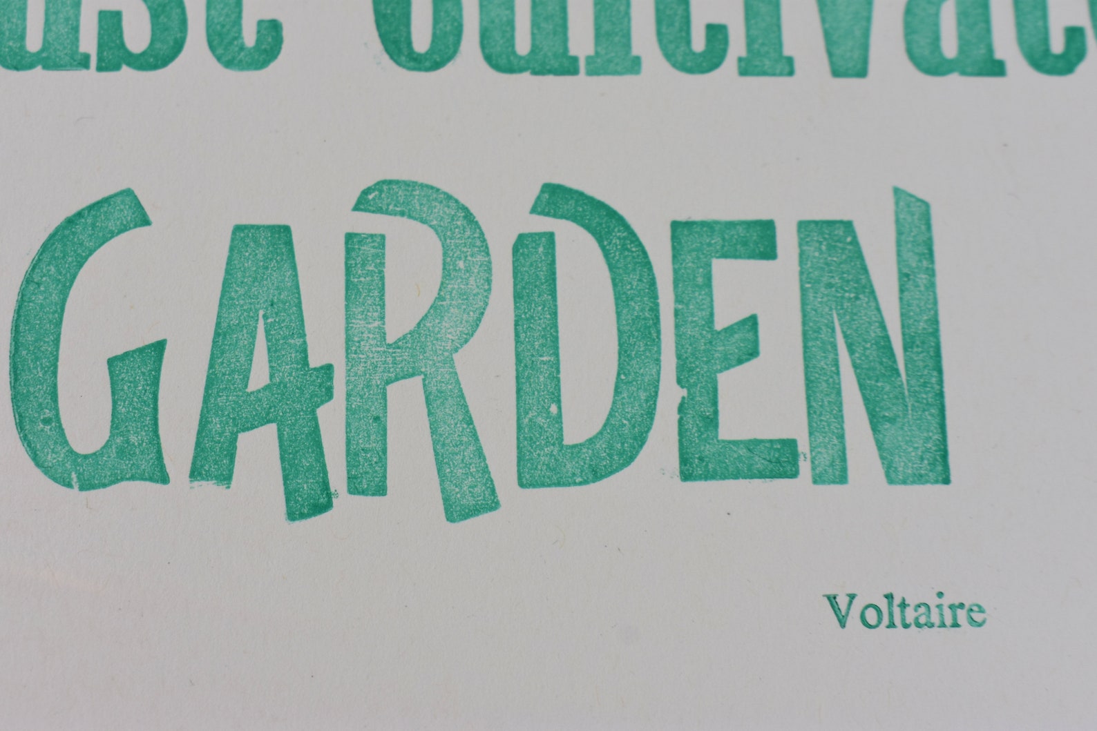 Voltaire citaat letterdrukdruk tuin citaatkaart Etsy