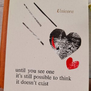 Unicorn haiku postcard, letterpress print, poetry gift image 6