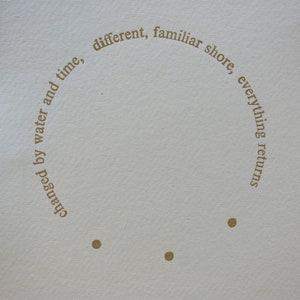 Seashore haiku, letterpress print,  haiku poem
