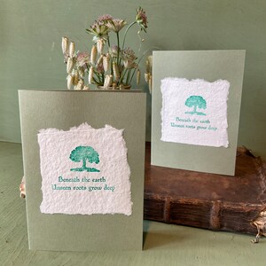 Tree greeting card, letterpress tree card, tree lover, tree quote