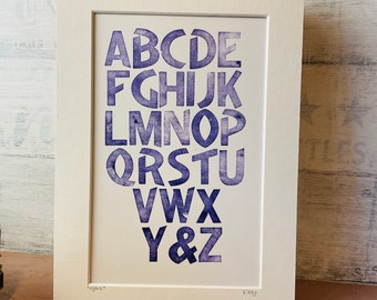 ABC alphabet letterpress print, XY & Z  print