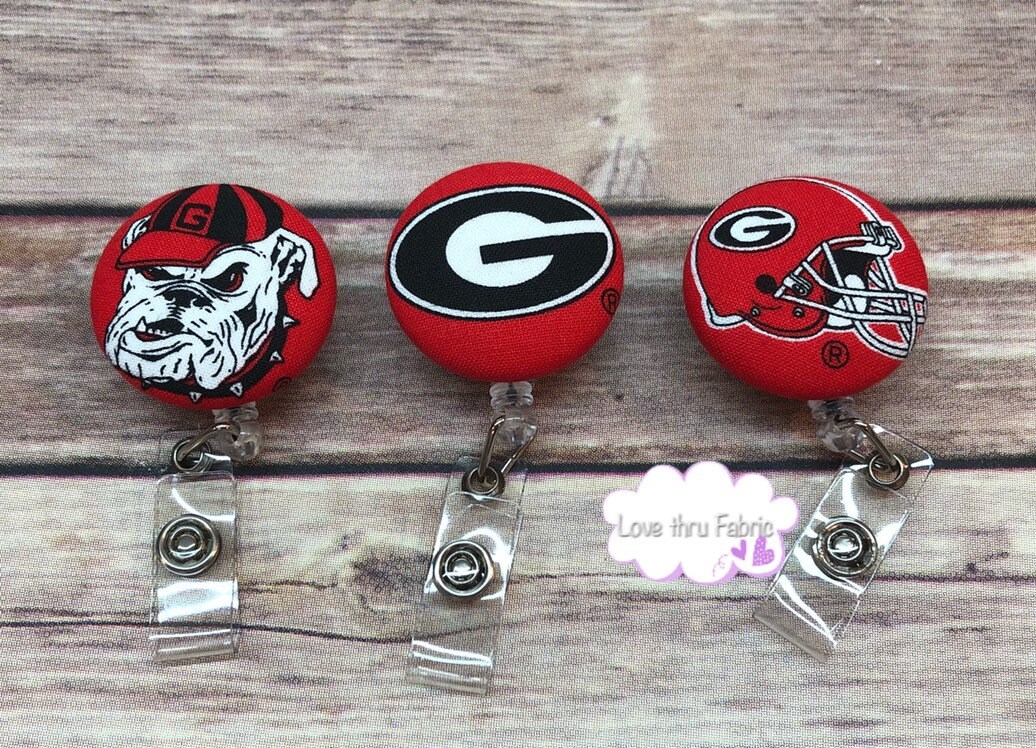 Georgia Bulldogs Badge Reel, Georgia Name Tags, Georgia Badge Pulley,…