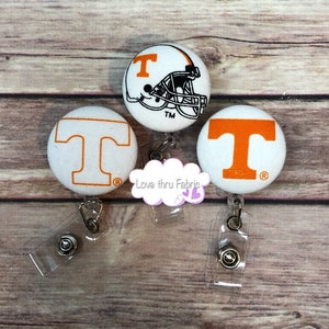 Tennessee Badge Reel Covers - Listing 1, Big Orange, Medical ID Badge Holder, Teacher Name Tag Holder, Team Support, Home Team, Work ID Hold