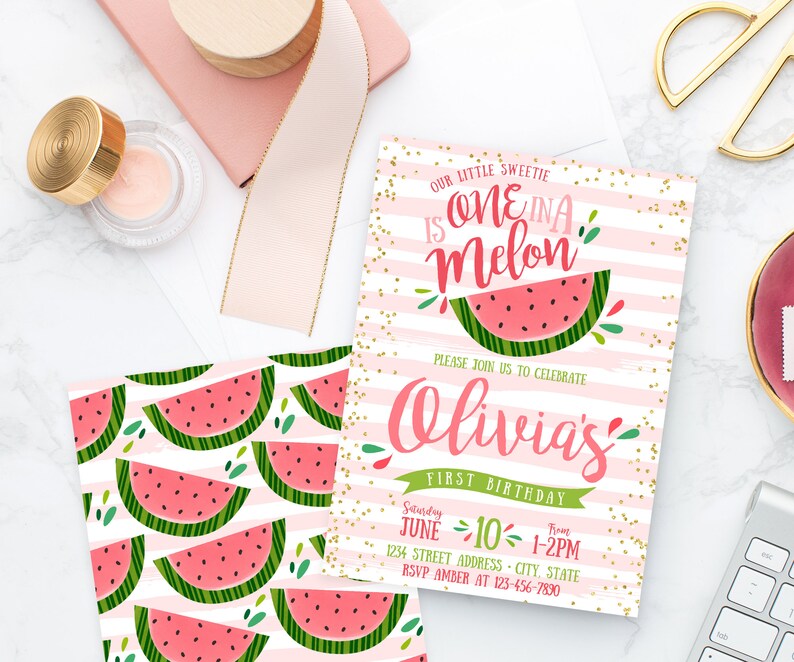 Download Watermelon Invitation One in a Melon Invitation Watermelon ...