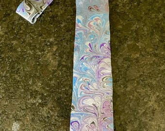 Blue purple bouquet 3” Silk Tie