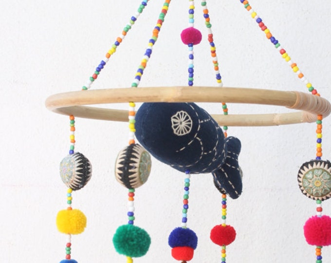 Indigo Fish Aquarium, Fish Baby Crib Mobile, Baby Fish Mobile, Baby