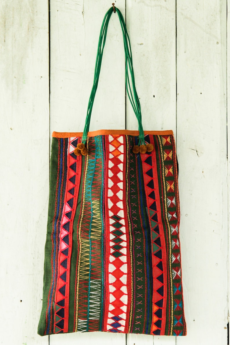 green boho bag