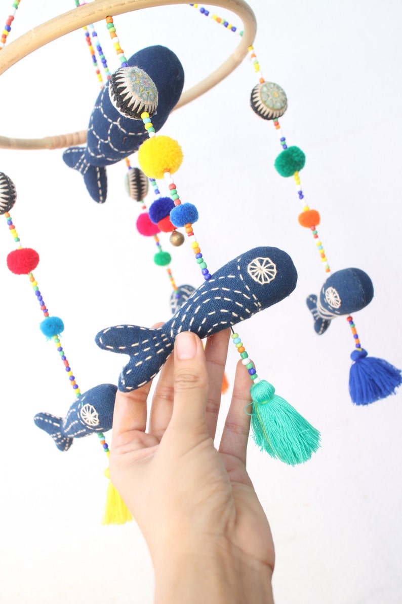 Indigo Fish Aquarium Fish Baby Crib Mobile Baby Fish Mobile Etsy
