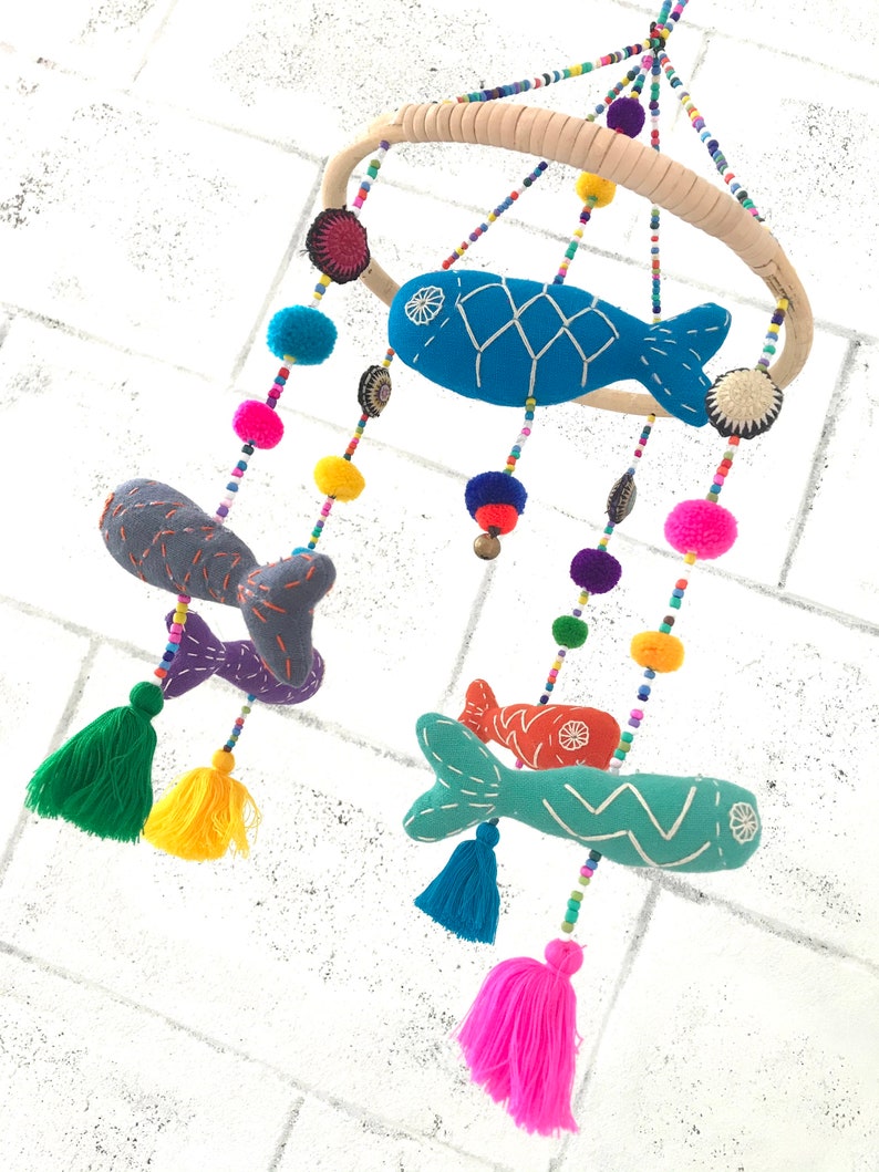 Colorful Fish Crib Mobile Fish Crib Mobile Baby Fish Crib Etsy