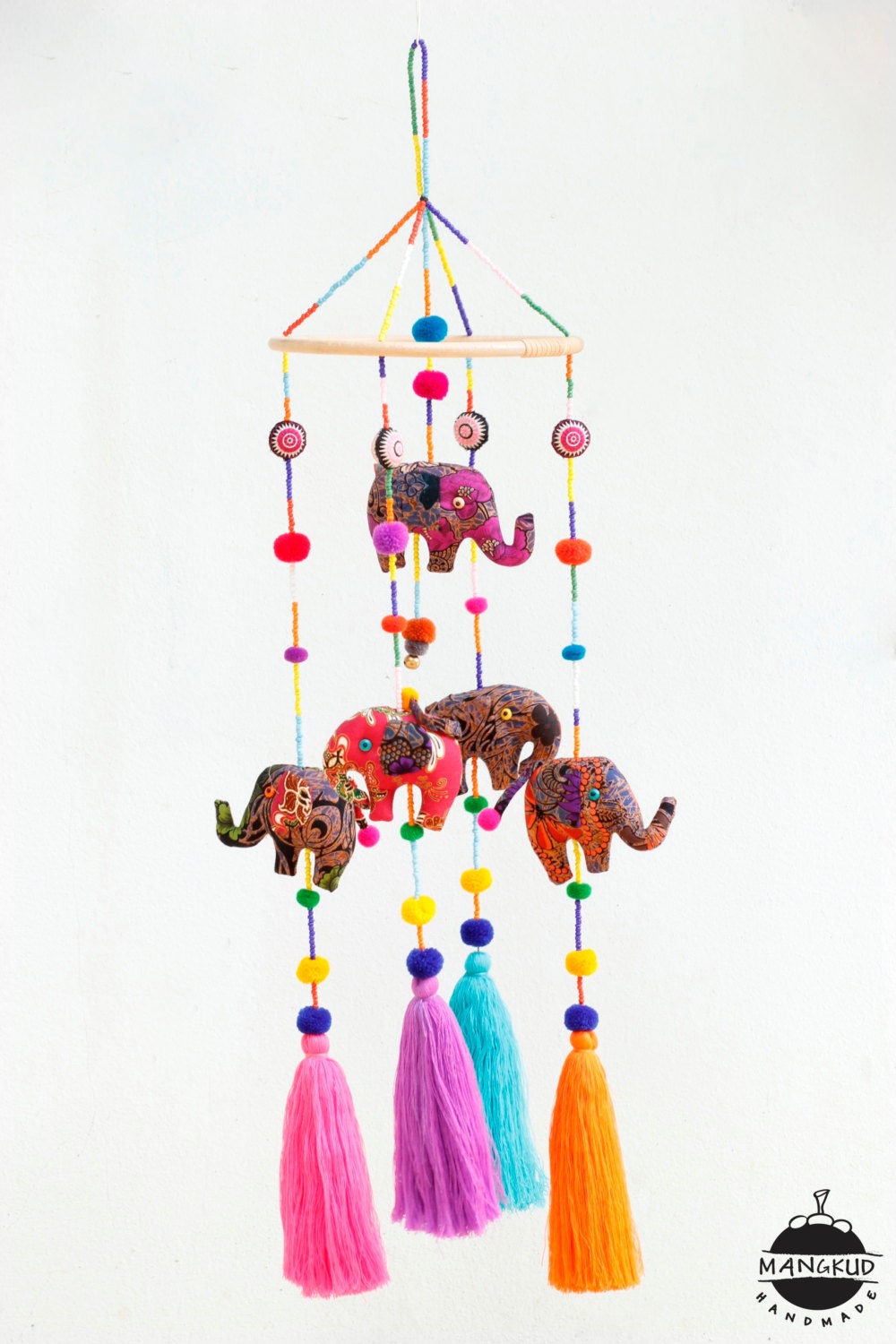 Wild Elephants Baby Mobile Hanging Baby Nursery Hanging Baby