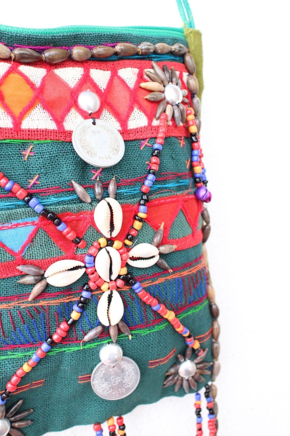 Green Boho Bag Green Crossbody Bag Tribal Crossbody Bag Etsy