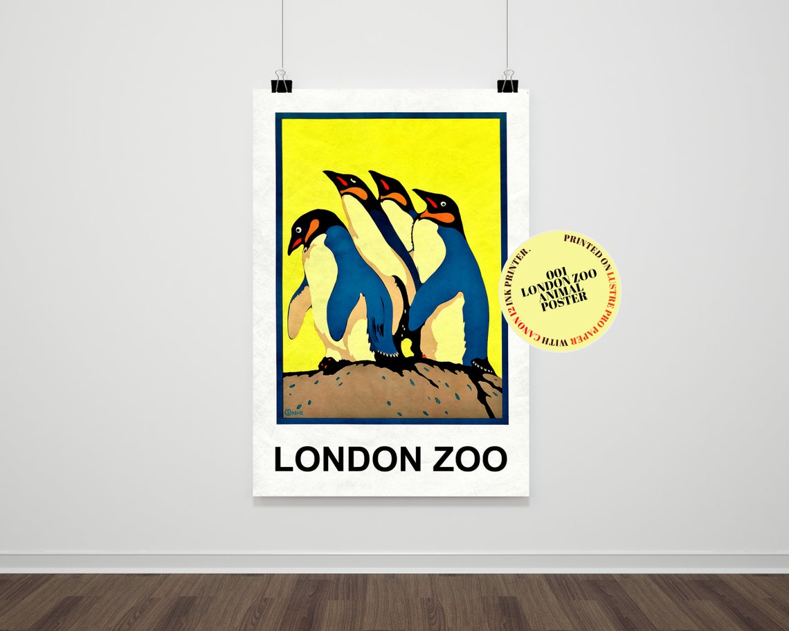 Vintage Animal Poster London Zoo Wall Art Printvintage Etsy UK