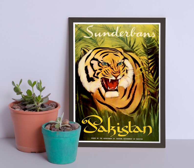 Vintage Pakistan travel poster print wall art Pakistan Etsy