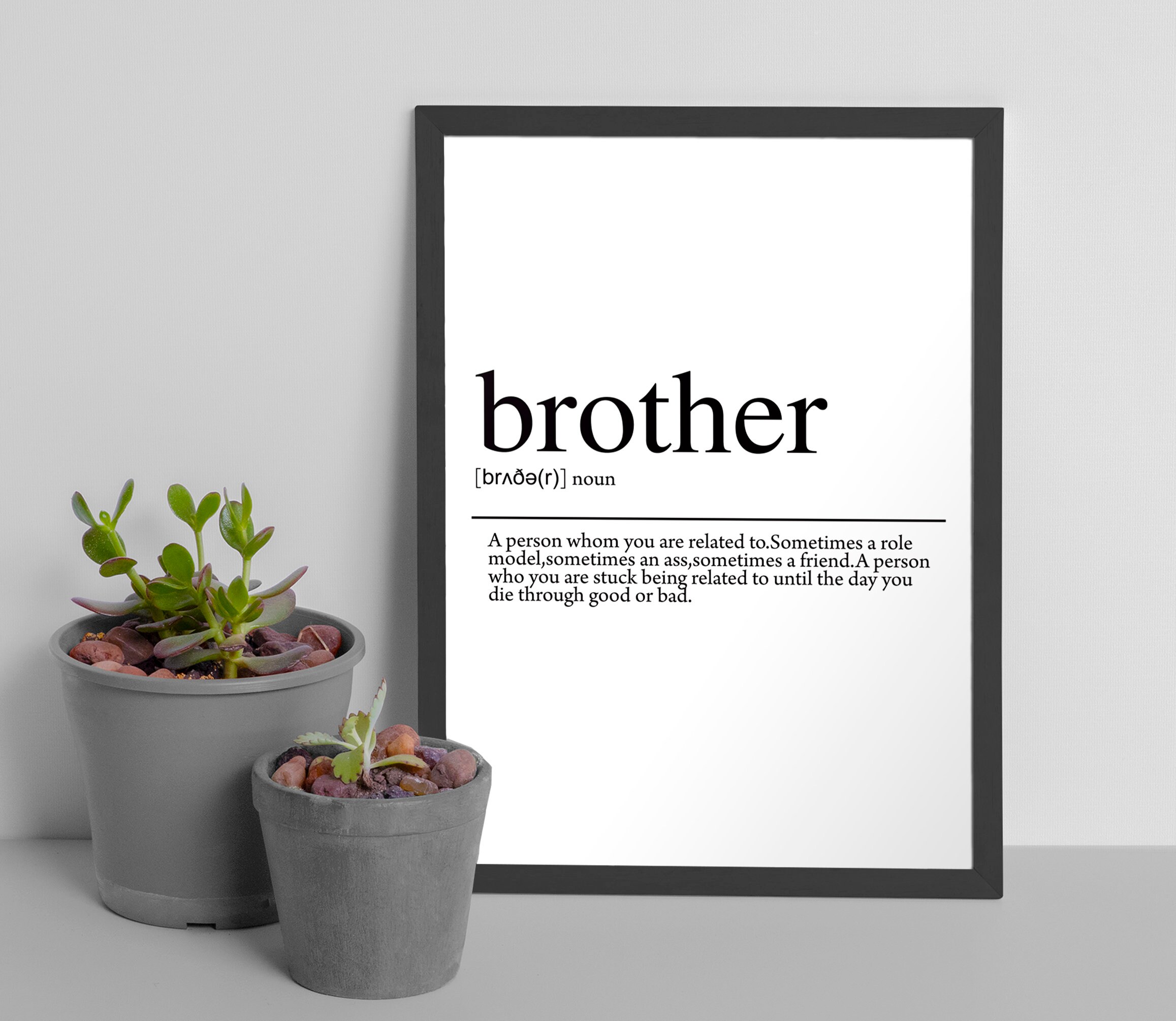 Brother Definition Print Definition Poster Word Meaning Etsy